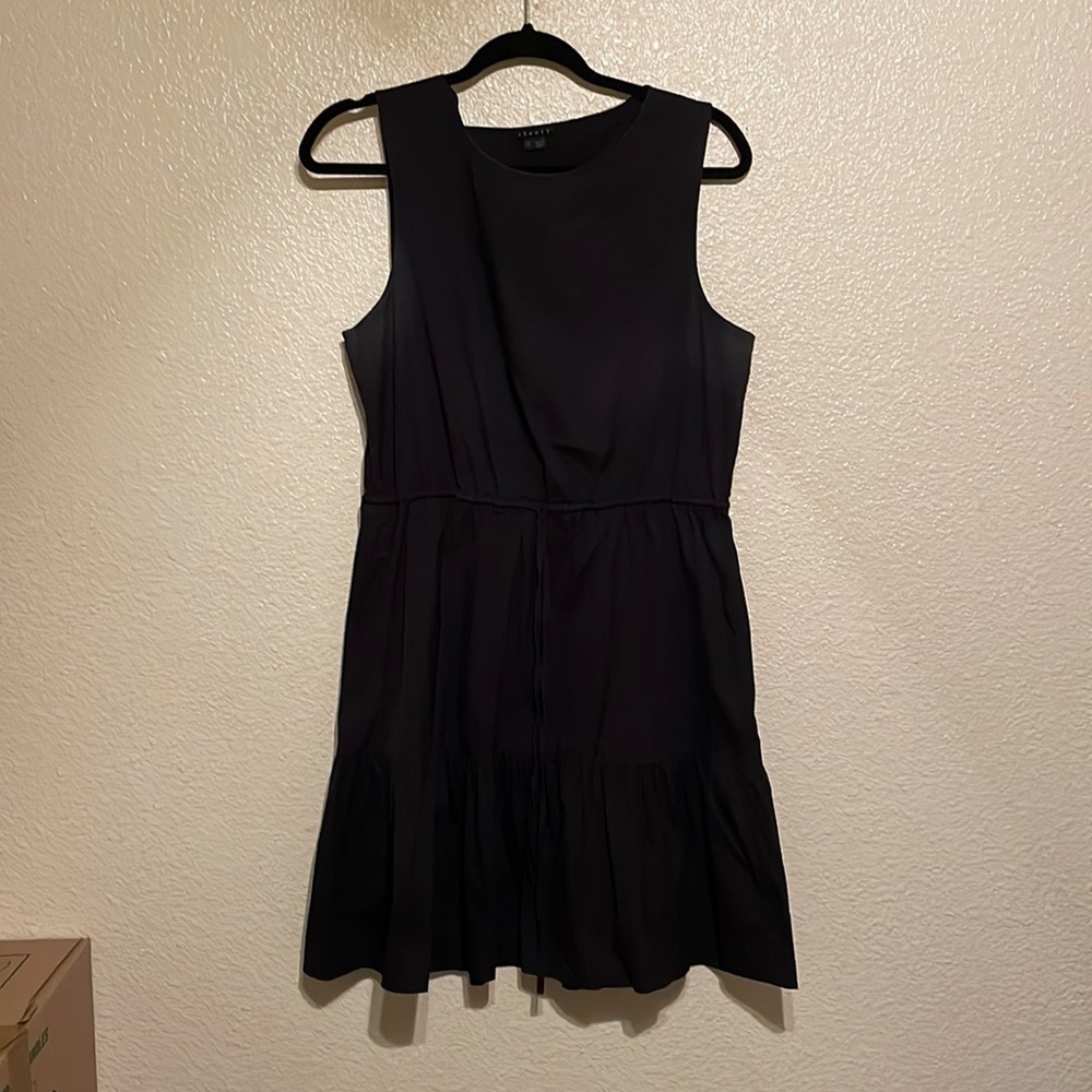 Theory Ruffle Hem Cotton Dress